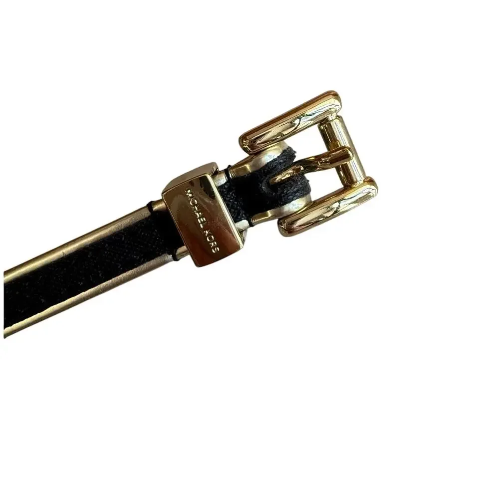 Michael Kors skinny black gold belt